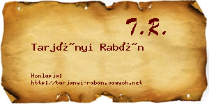 Tarjányi Rabán névjegykártya